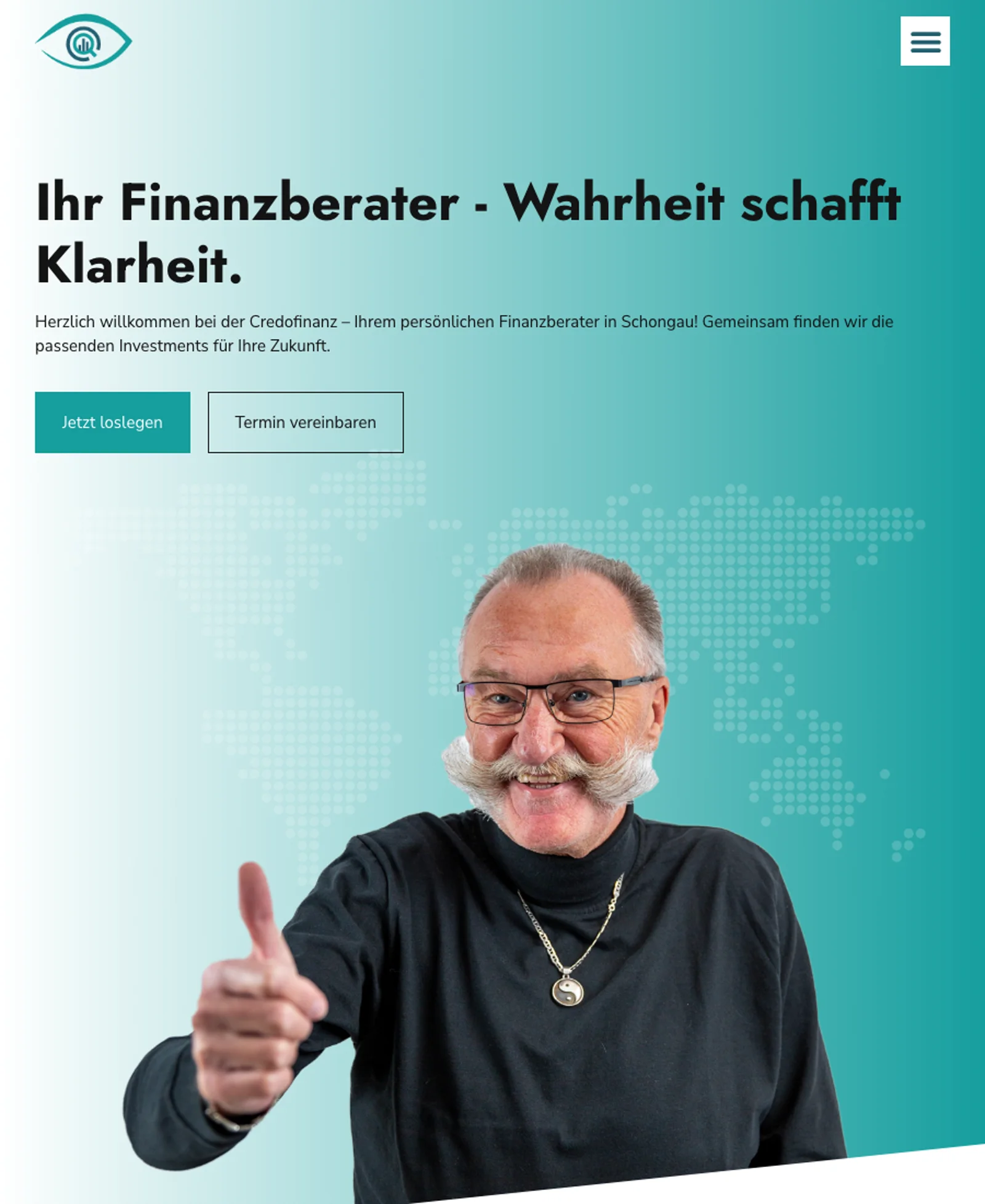 Detailansicht der Website von Credofinanz