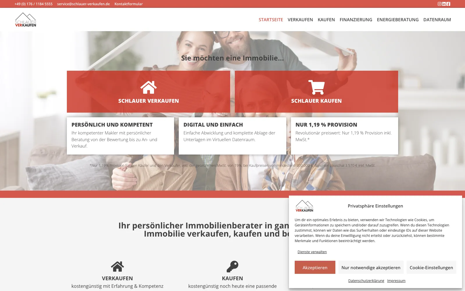 Detailansicht der Website von Schlauer Verkaufen