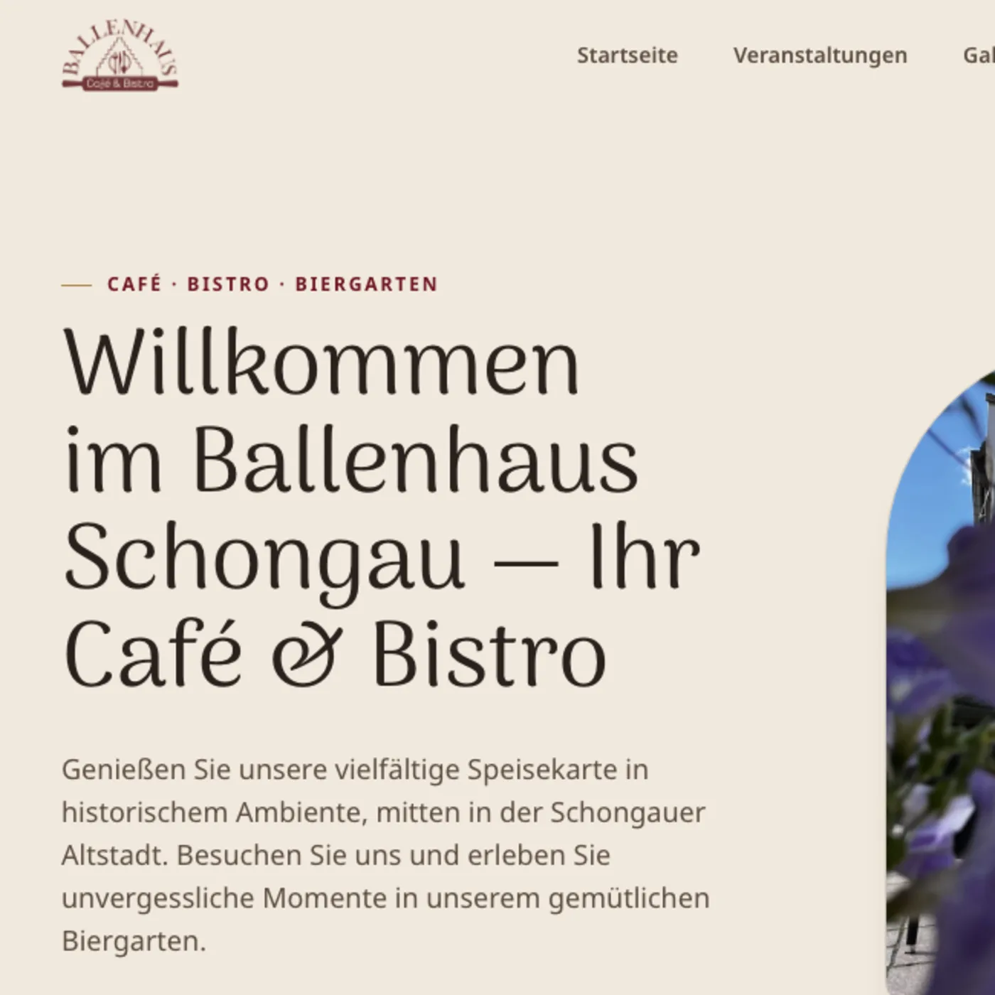 Screenshot der Website von Ballenhaus Schongau