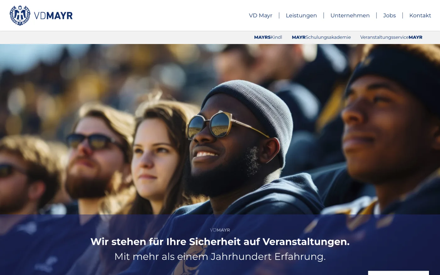 Screenshot der Website von VD Mayr